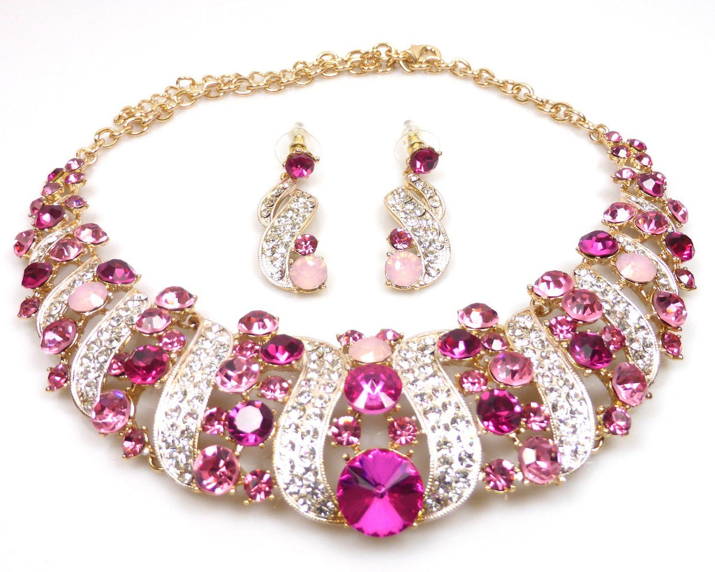 Crystal Rhinestone Necklace & earrings