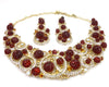 Brown Rhinestone Necklace & earrings