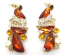 Amber Rhinestone Necklace & earrings