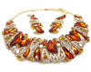 Amber Rhinestone Necklace & earrings