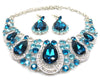 Blue Crystal Necklace & earrings