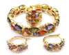 Multicolour Gold Mona Lisa Jewellery Set