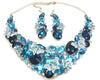 Blue Butterfly Crystal Necklace & earrings