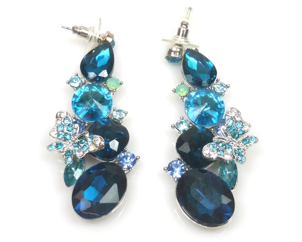 Blue Butterfly Crystal Necklace & earrings