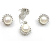 Natural freshwater pearl pendant and stud earrings