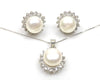 Natural freshwater pearl pendant and stud earrings