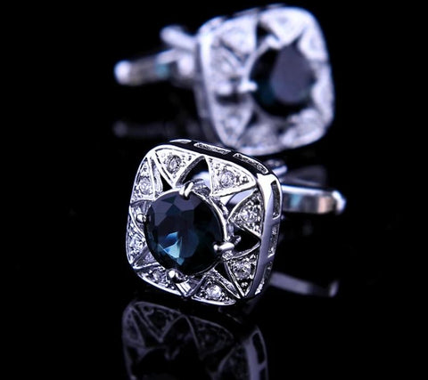 Blue Crystal Cufflinks