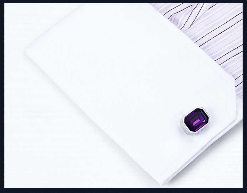 Purple Crystal Cufflinks