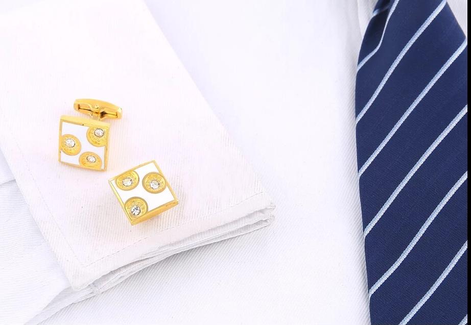 Crystal Copper Gold Cufflinks