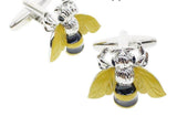 Yellow Bee Silver Cufflinks