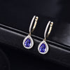 Yellow Gold Diamond Blue Tanzanite Earrings