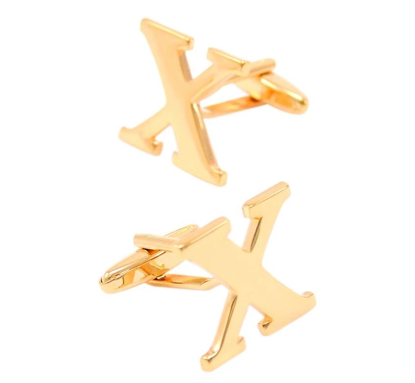 X gold Cufflinks