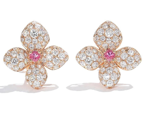 Pink Sapphire and Diamond Cross Pendant