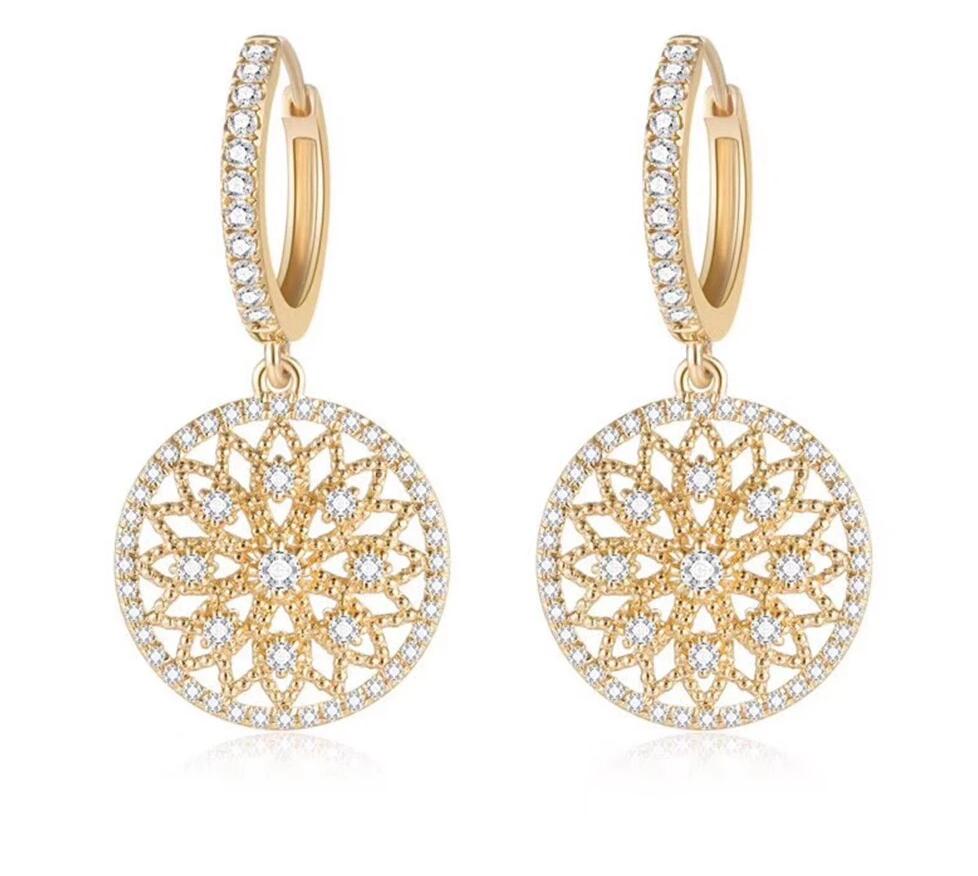 Gold Diamond Drop Earrings