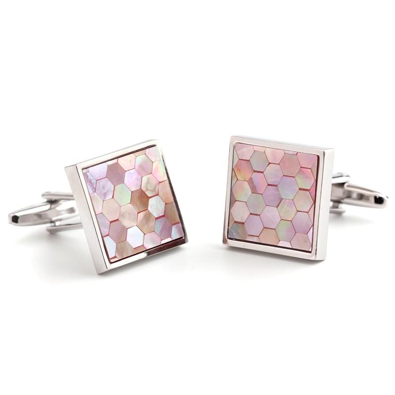 PINK SHELL CUFFLINKS