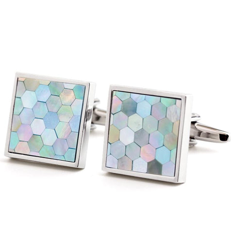 Crystal silver brand cufflinks