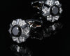 BLACK SILVER RHINESTONE CUFFLINKS