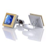Blue Crystal Gold and Silver Cufflinks