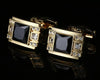 BLACK CRYSTAL CUFFLINKS