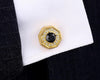 RHINESTONE GOLD CUFFLINKS