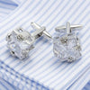 CRYSTAL STONE SILVER CUFFLINKS