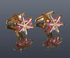 GOLD PINK STONE CUFFLINKS