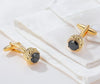 GOLD BLACK STONE CUFFLINKS