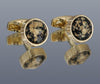 GOLD ROUND CUFFLINKS