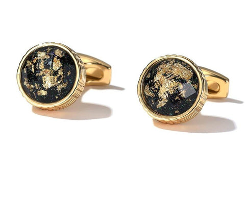 RED CRYSTAL gold CUFFLINKS