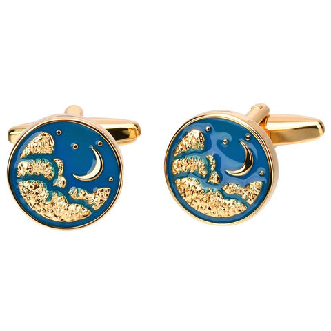 Crystal rhinestone GOLD CUFFLINKS