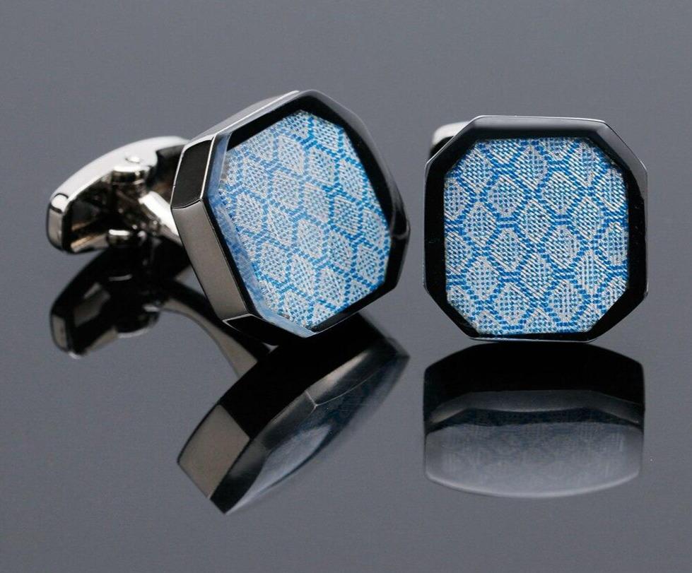 BLUE SILVER CUFFLINKS