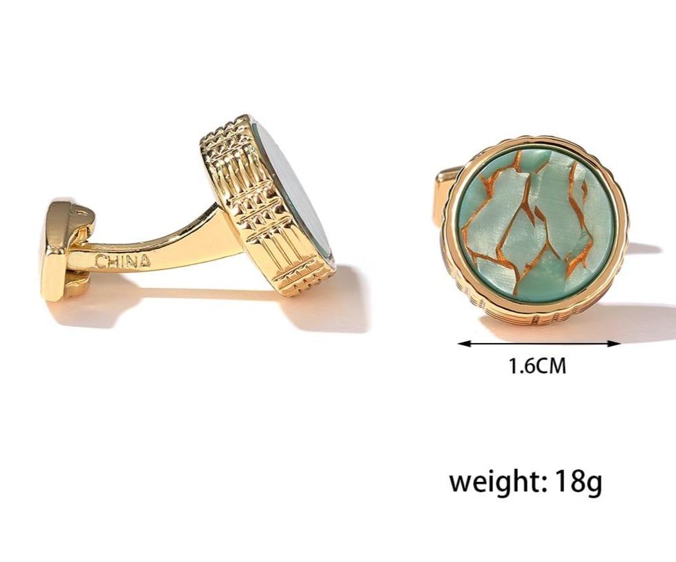 GOLD ROUND CUFFLINKS