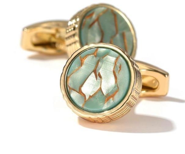 GOLD ROUND CUFFLINKS