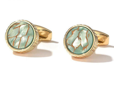 Gold Heart crystal cufflinks