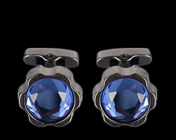 Blue flower design cufflinks