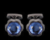 Blue flower design cufflinks