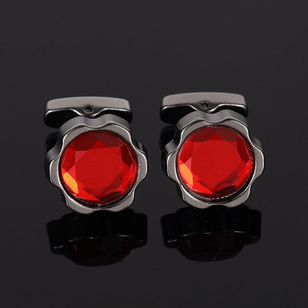 Red flower design cufflinks