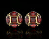 RED CRYSTAL CUFFLINKS