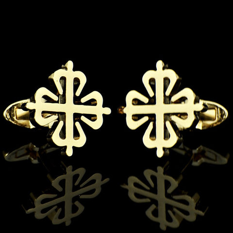 GOLD ROUND CUFFLINKS