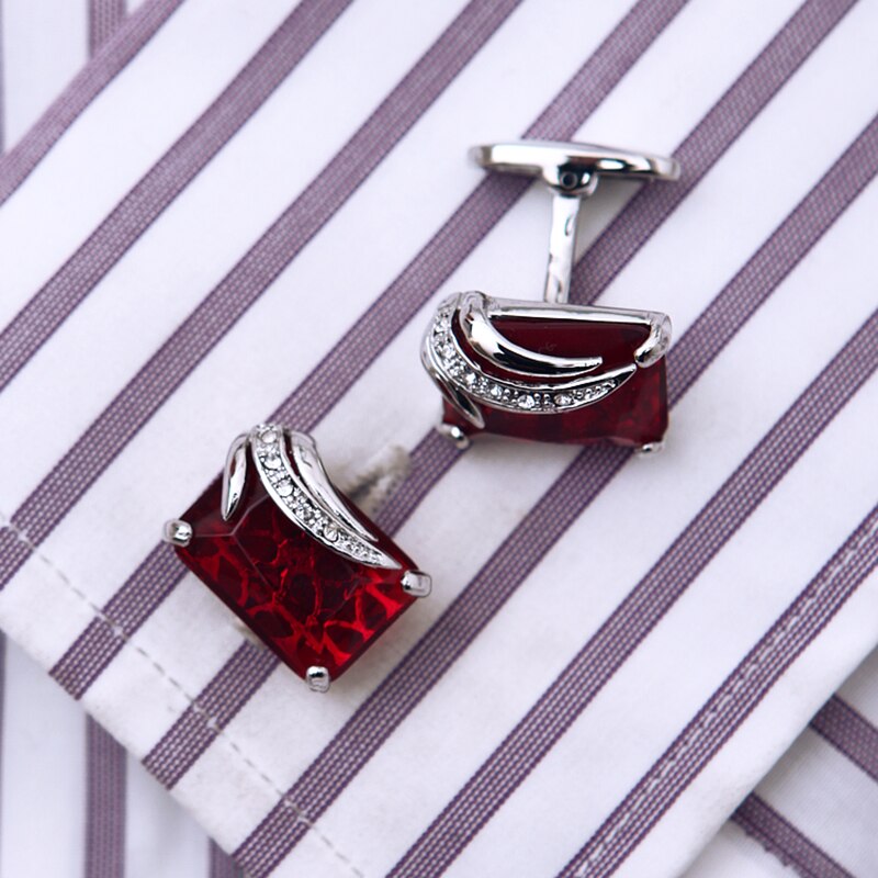 Red SILVER CUFFLINKS