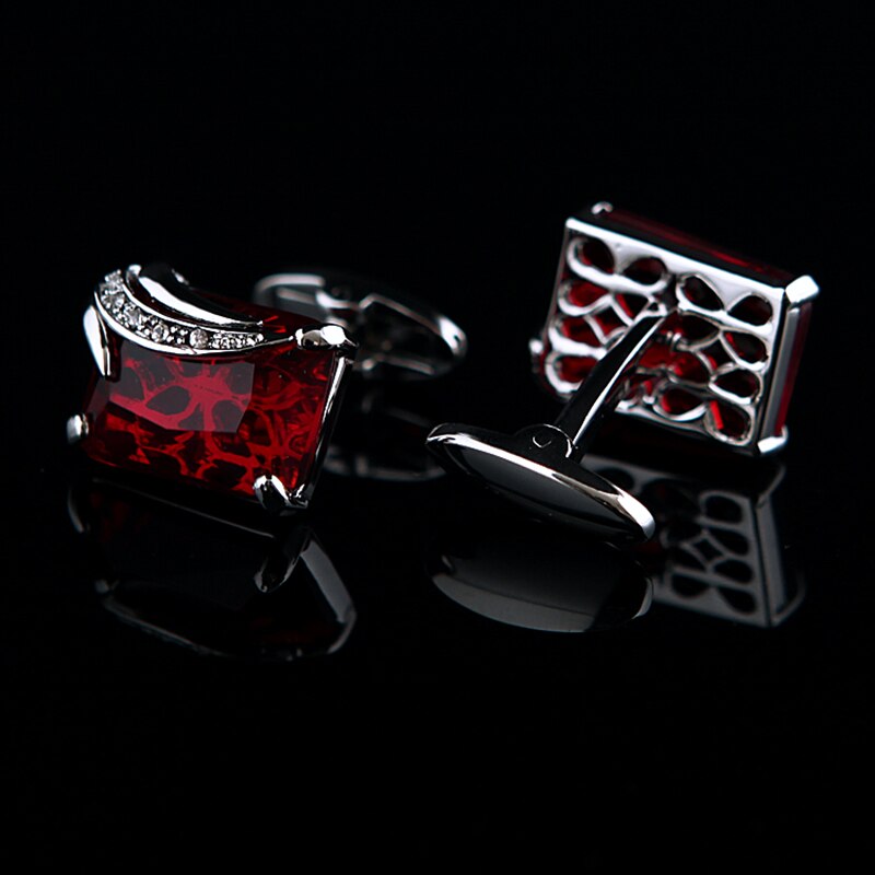 Red SILVER CUFFLINKS