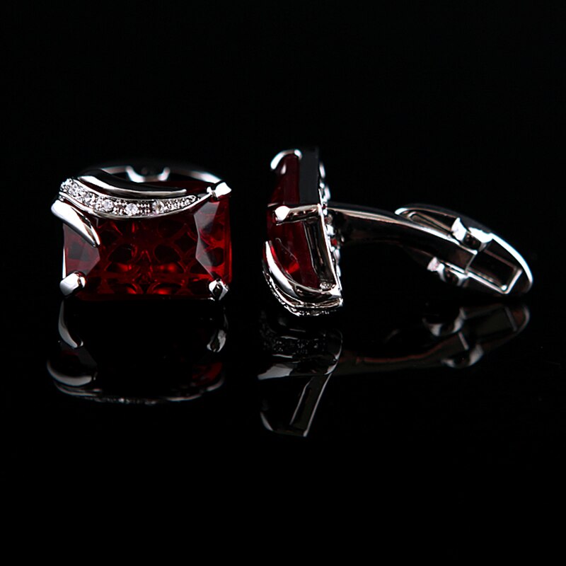 Red SILVER CUFFLINKS