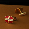 Red Crystal Gold Cufflinks