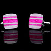 PINK SILVER ENAMEL CUFFLINKS