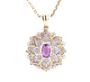 Pink Sapphire and Diamond Pendant