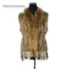 Rabbit fur vest  with raccoon fur collar