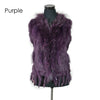 Rabbit fur vest  with raccoon fur collar