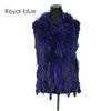 Rabbit fur vest  with raccoon fur collar