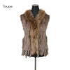 Rabbit fur vest  with raccoon fur collar