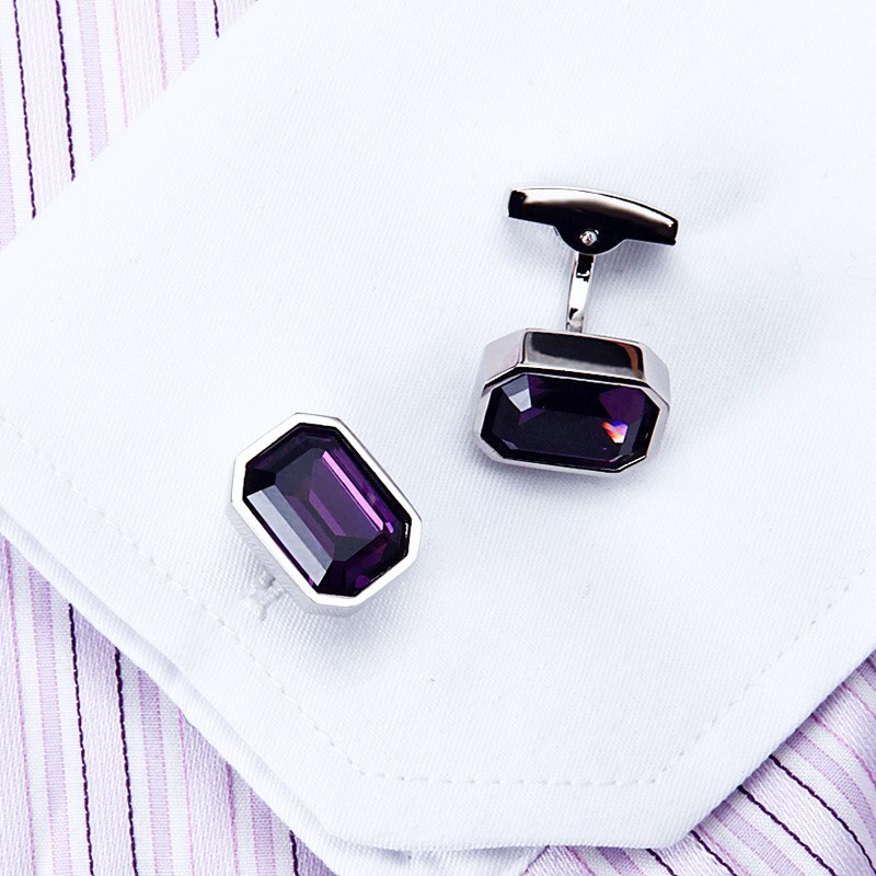 Purple Crystal Cufflinks